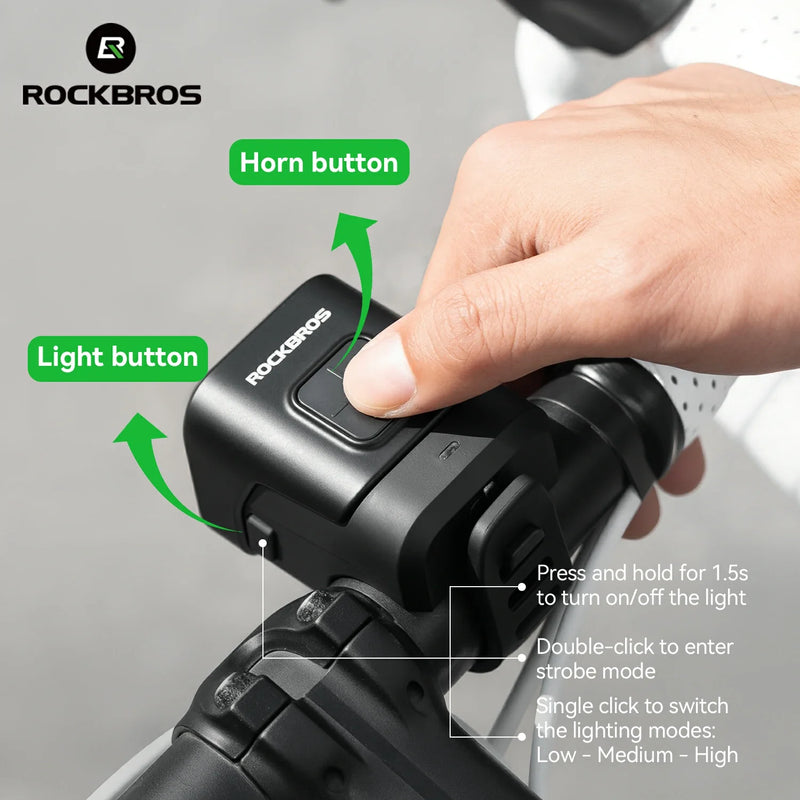 Load image into Gallery viewer, SKL01 Electric Bike Horn Front Light Horn and Light 2-in-1 450lm 2300mAh
