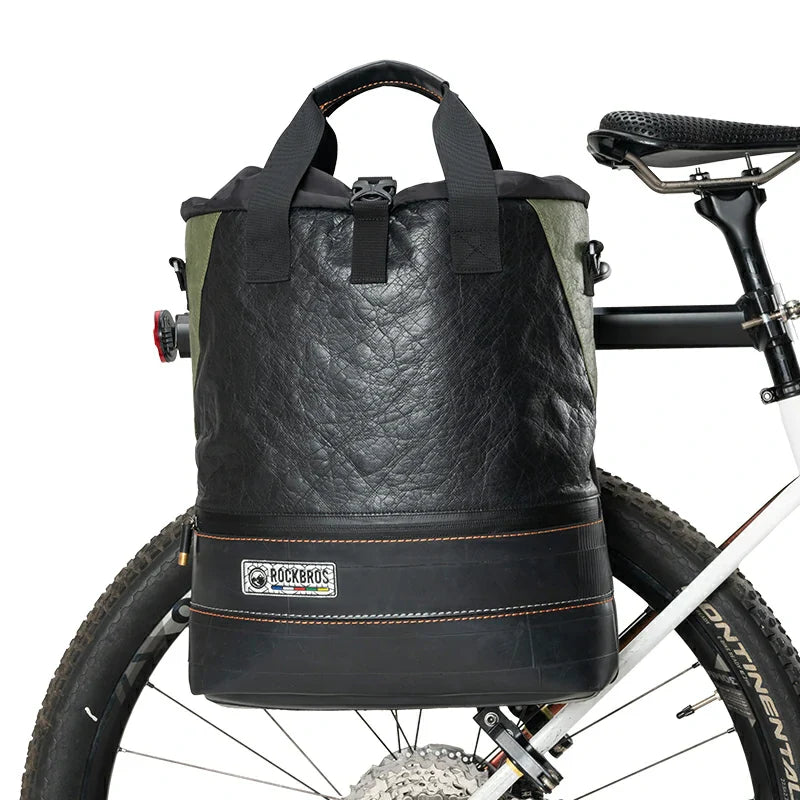 Load image into Gallery viewer, Sustainable Eco-Friendly Recycled Tire 12L Waterproof Bike Panniers ROAD TO SKY

