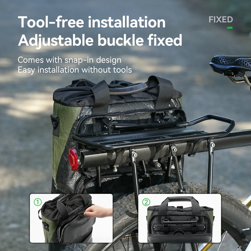 Load image into Gallery viewer, Sustainable Eco-Friendly Recycled Tire 12L Waterproof Bike Panniers ROAD TO SKY
