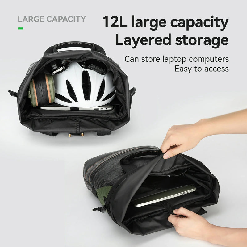 Load image into Gallery viewer, Sustainable Eco-Friendly Recycled Tire 12L Waterproof Bike Panniers ROAD TO SKY
