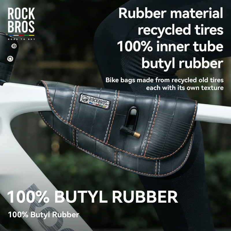 Load image into Gallery viewer, Sustainable Eco-Friendly Recycled Tire Bike Frame Bag 0.5L ROAD TO SKY

