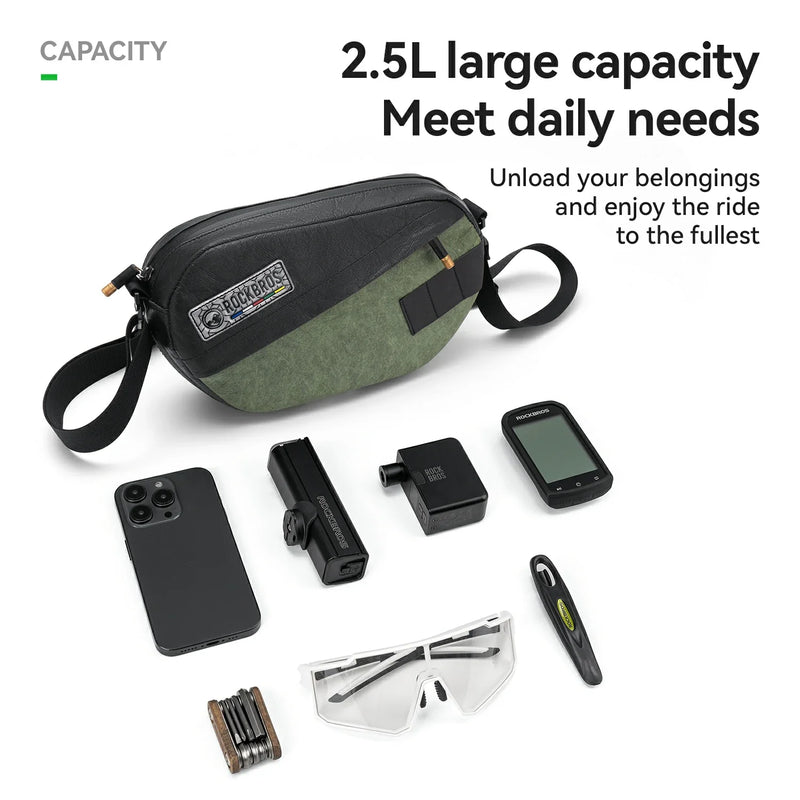 Load image into Gallery viewer, Sustainable Eco-Friendly Recycled Tire Bike Handlebar Bag 2.5L ROAD TO SKY
