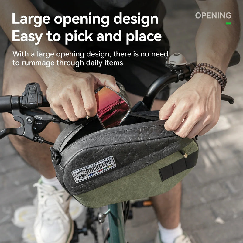 Load image into Gallery viewer, Sustainable Eco-Friendly Recycled Tire Bike Handlebar Bag 2.5L ROAD TO SKY

