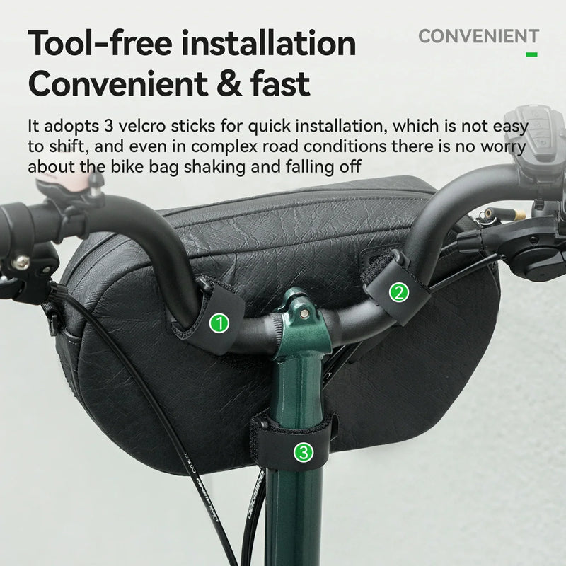 Load image into Gallery viewer, Sustainable Eco-Friendly Recycled Tire Bike Handlebar Bag 2.5L ROAD TO SKY
