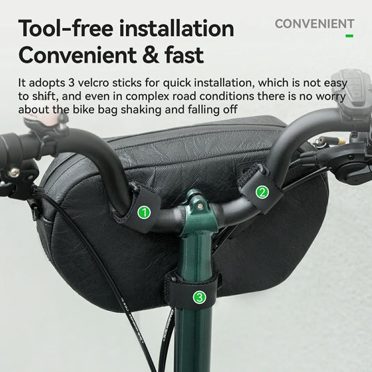 Sustainable Eco-Friendly Recycled Tire Bike Handlebar Bag 2.5L ROAD TO SKY