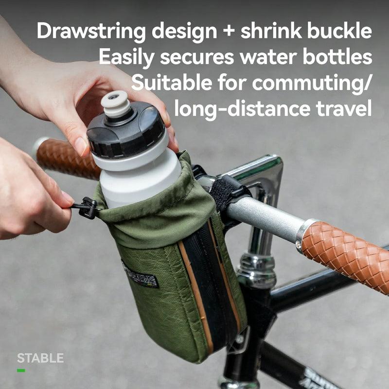 Load image into Gallery viewer, Sustainable Eco-Friendly  Recycled Tire Bike Water Bottle Bags 0.8L ROAD TO SKY

