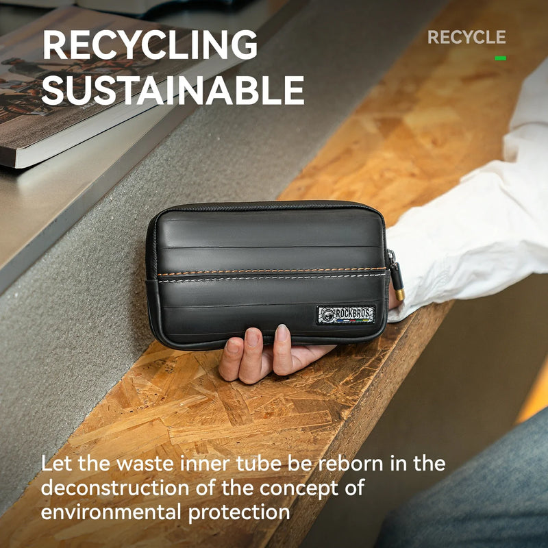 Load image into Gallery viewer, Sustainable Eco-Friendly Recycled Tire Bike Wallet 0.4L ROAD TO SKY
