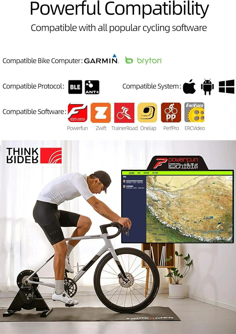 Load image into Gallery viewer, ThinkRider A1 Bike Trainer 11-Speed Cassette ANT+  Bluetooth Simulates 3% Slope
