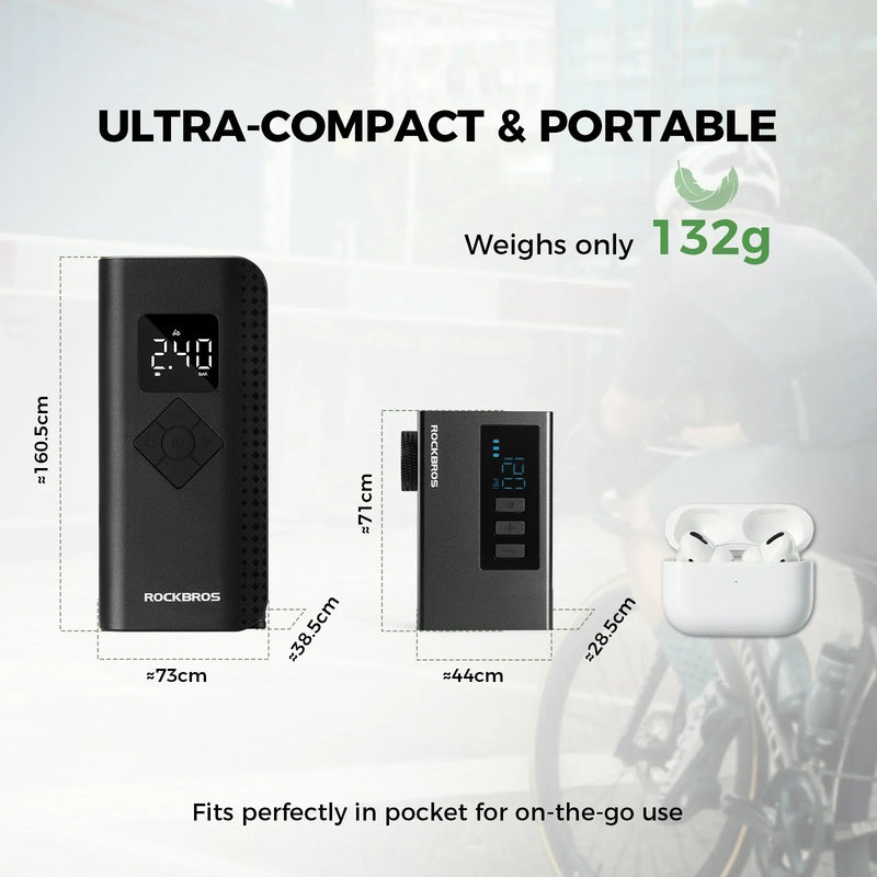 Load image into Gallery viewer, AS240 PRO Mini Electric Bike Pump with Gauge Max 120PSI
