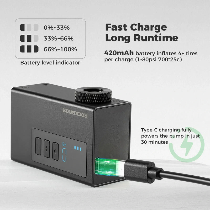 Load image into Gallery viewer, AS240 PRO Mini Electric Bike Pump with Gauge Max 120PSI
