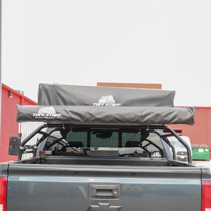 Tuff Stuff Rooftop Tent Truck Bed Rack, Adjustable, Powder Coated, Black, 40″