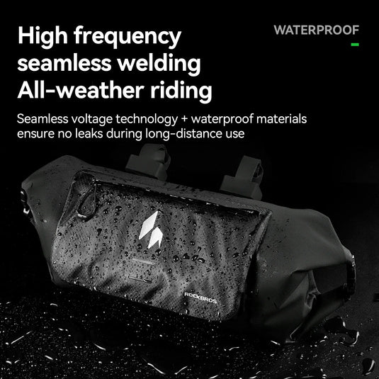 RideMate 100% Waterproof Bike Handlebar Bag 8L Double-sided Opening Expanded Capacity