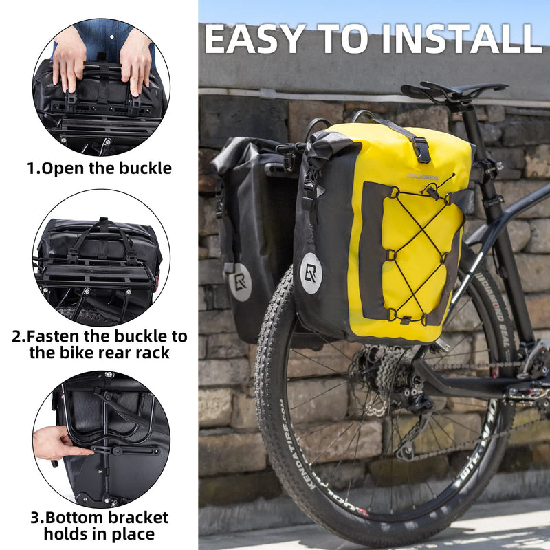 Load image into Gallery viewer, ROCKBROS Waterproof 27L Large Capacity Bike Rear Rack Bicycle Pannier Bag Waterproof
