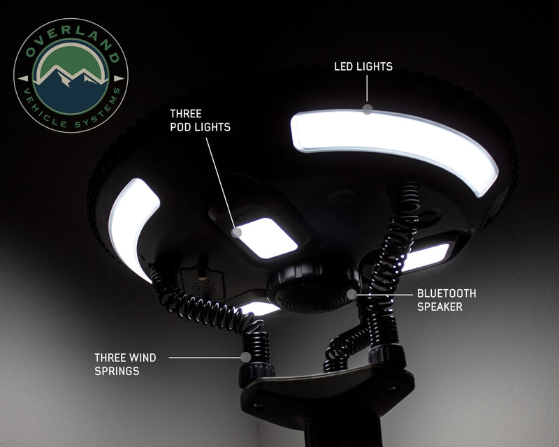 Load image into Gallery viewer, Overland Vehicle Systems Wild Land Camping Gear - UFO Solar Light Pods &amp; Speaker Universal
