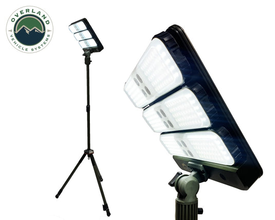 Overland Vehicle Systems Wild Land Camping Gear - ENCOUNTER Solar Powdered Camping Light with Removable Light Pods