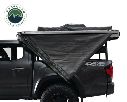 Overland Vehicle Systems Nomadic Awning 270 Dark Gray Cover With Black Cover Universal