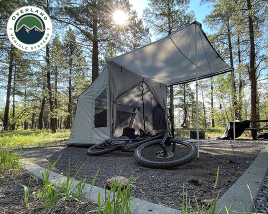 Overland Vehicle Systems Portable Safari Tent - Quick Deploying Gray Ground Tent