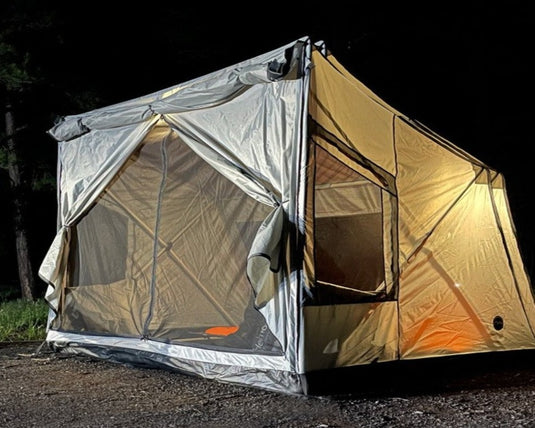 Overland Vehicle Systems Portable Safari Tent - Quick Deploying Gray Ground Tent