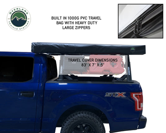 Overland Vehicle Systems Nomadic 270 LT Awning - Dark Gray Cover With Black Cover Universal