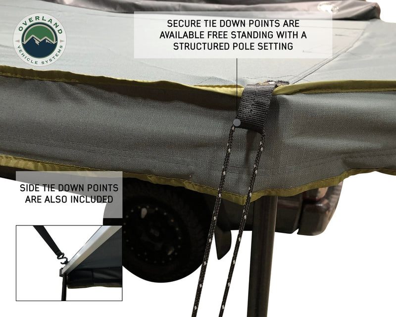 Load image into Gallery viewer, Overland Vehicle Systems Nomadic 270 LT Awning - Dark Gray Cover With Black Cover Universal
