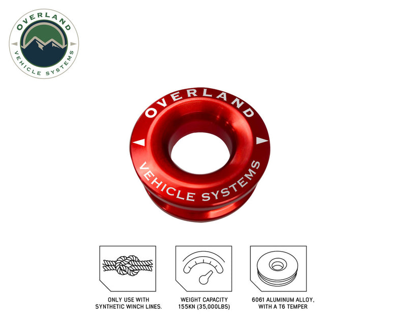 Load image into Gallery viewer, Overland Vehicle Systems Combo Pack Soft Shackle 7/16&quot; 41,000 lb. With Collar and Recovery Ring 2.5&quot; 10,000 lb. Red
