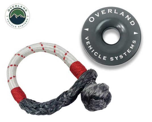 Overland Vehicle Systems Combo Pack Soft Shackle 7/16" 41,000 lb. and Recovery Ring 4.0" 41,000 lb.