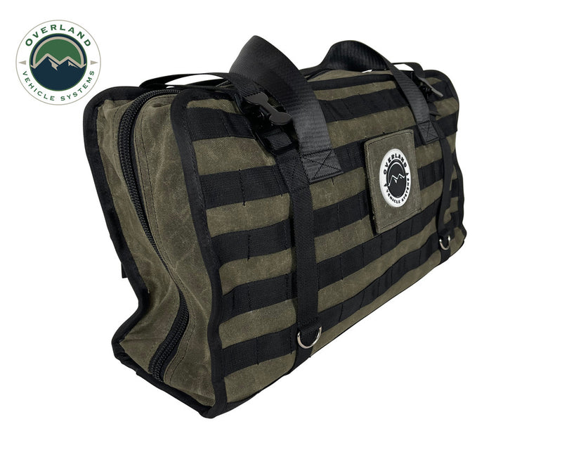 Load image into Gallery viewer, Overland Vehicle Systems Large Recovery Bag With Handle And Straps - #16 Waxed Canvas
