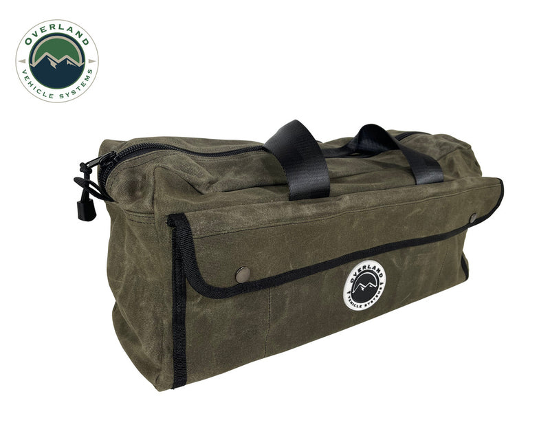 Load image into Gallery viewer, Overland Vehicle Systems Small Duffle Bag With Handle And Straps - #16 Waxed Canvas
