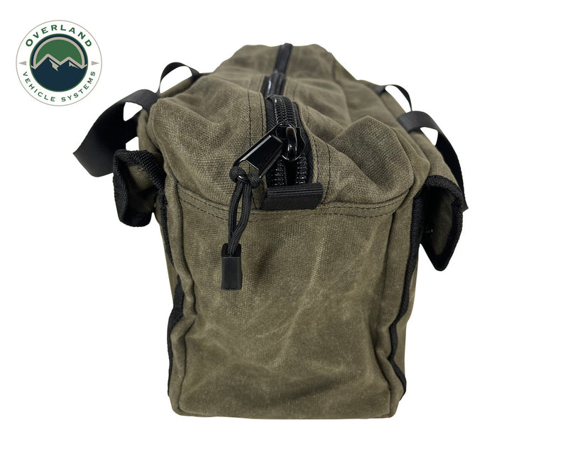 Load image into Gallery viewer, Overland Vehicle Systems Small Duffle Bag With Handle And Straps - #16 Waxed Canvas
