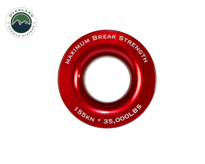 Load image into Gallery viewer, Overland Vehicle Systems Recovery Ring 2.5&quot; 10,000 lb. Red With Storage Bag
