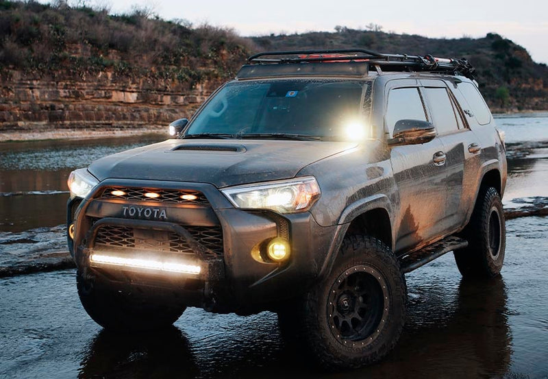 Load image into Gallery viewer, Cali Raised LED 2010-2024 Toyota 4runner Low Profile LED Ditch Light Brackets Kit
