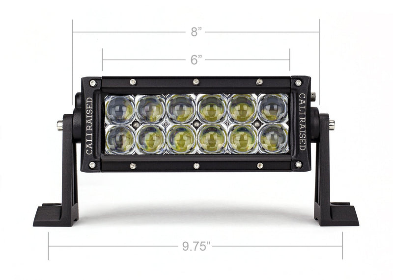 Load image into Gallery viewer, Cali Raised LED 7.5&quot; Dual Row 5D Optic OSRAM LED Light Bar
