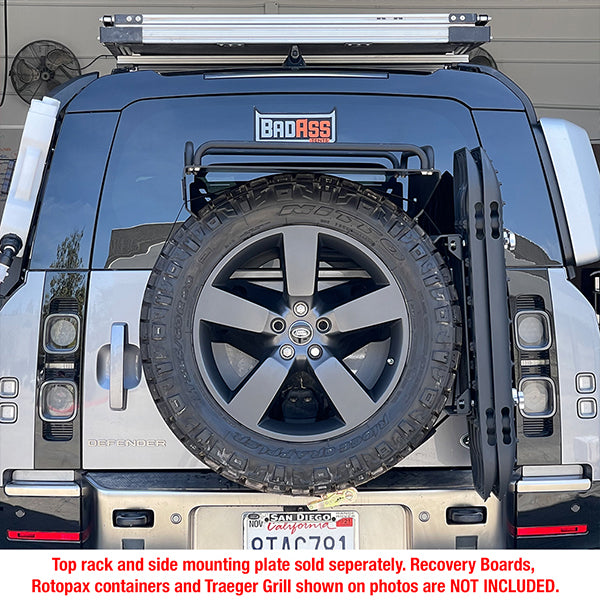 Load image into Gallery viewer, Badass Tents Rear Tire Side Mounting Platform for Recovery Boards or Rototpax and Highlift Jack, Assembly Complete with Strap
