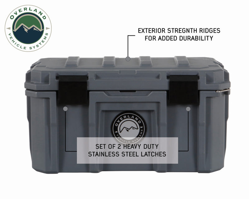 Load image into Gallery viewer, Overland Vehicle Systems D.B.S. - Dark Grey 53 QT Dry Box, Drain, and Bottle Opener
