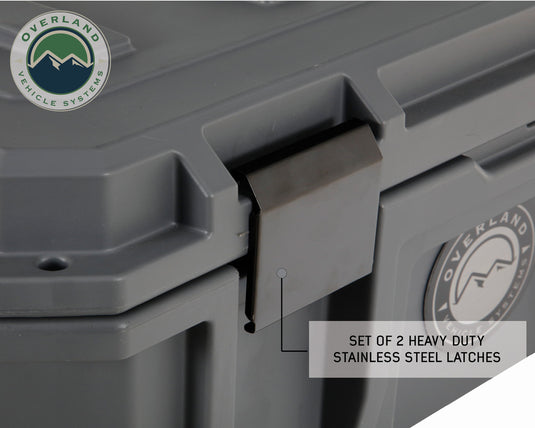 Overland Vehicle Systems D.B.S. - Dark Grey 53 QT Dry Box, Drain, and Bottle Opener