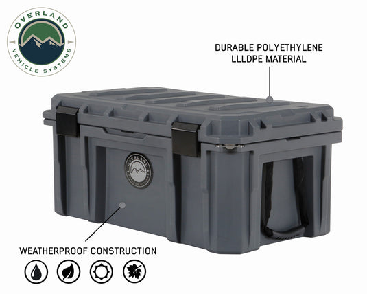 Overland Vehicle Systems D.B.S. - Dark Grey 95 QT Dry Box, Drain, and Bottle Opener