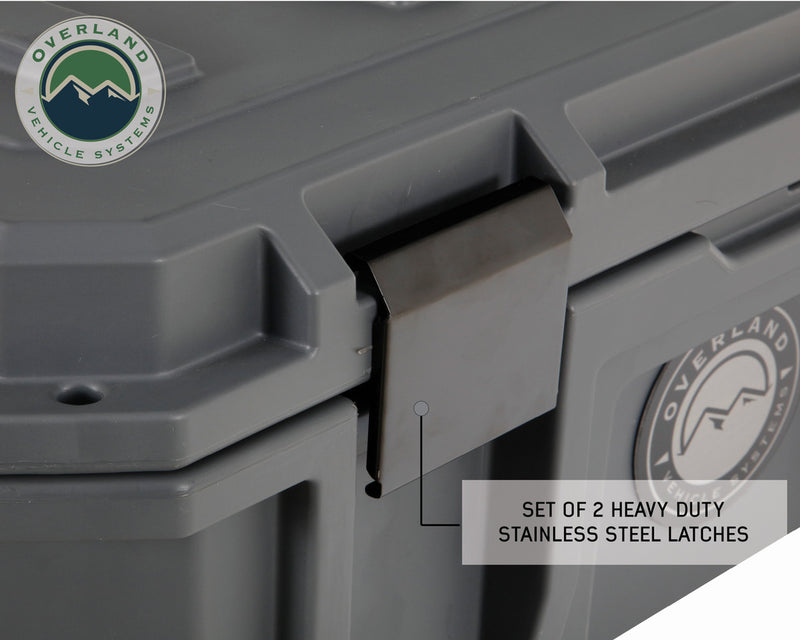 Load image into Gallery viewer, Overland Vehicle Systems D.B.S. - Dark Grey 95 QT Dry Box, Drain, and Bottle Opener
