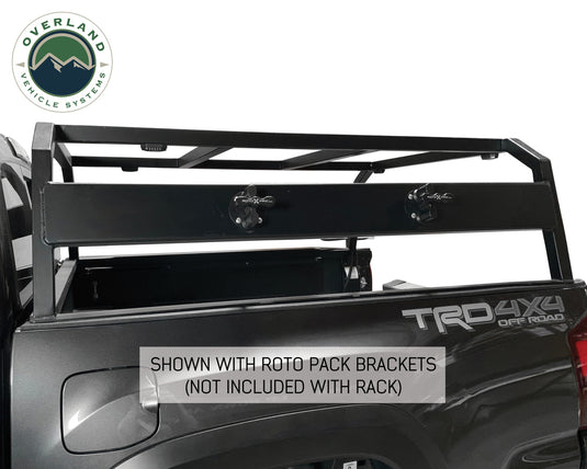 Overland Vehicle Systems Discovery Rack with Side Cargo Plates, w/ Front Cargo Tray System Kit Mid Size Truck Short Bed Application