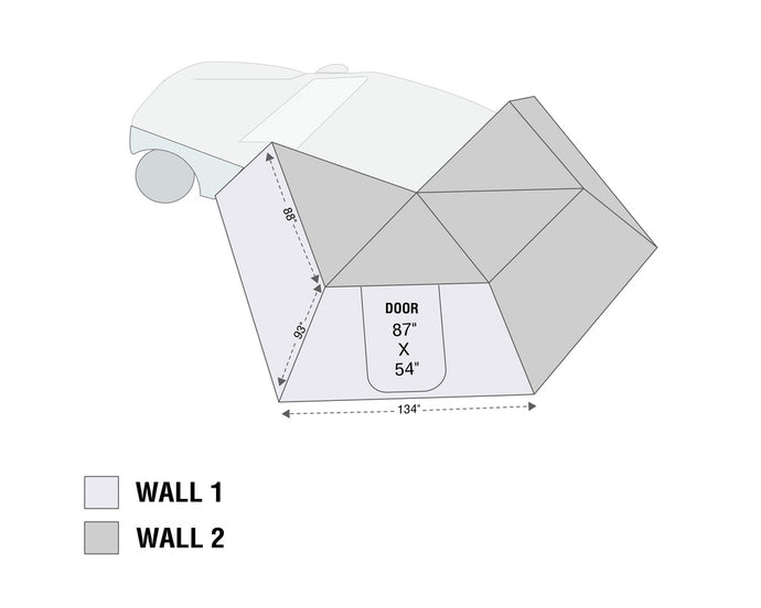 Overland Vehicle Systems Nomadic 270 LT Awning Wall 2 Driver Side