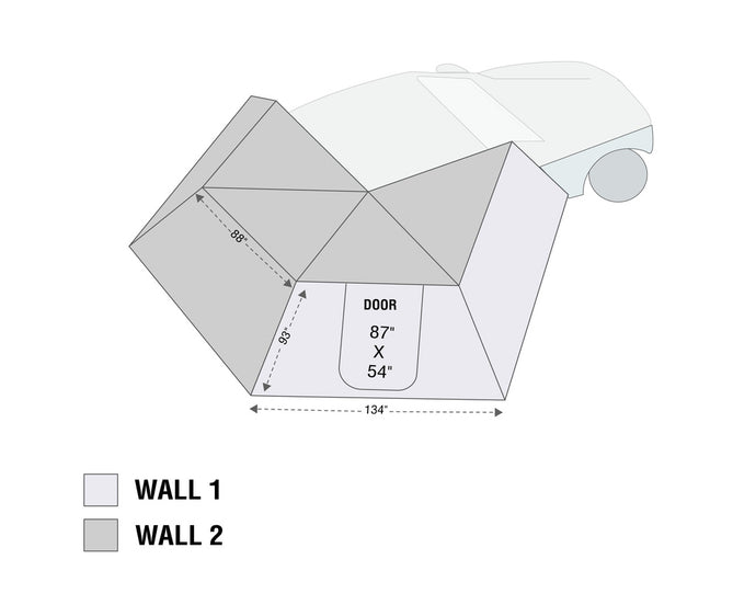 Overland Vehicle Systems Nomadic 270 LT Awning Wall 1 Passenger Side
