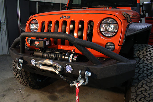 Fishbone Offroad 2007-18 JK Wrangler (2-Door) Front Full Width Winch Bumper with LED's