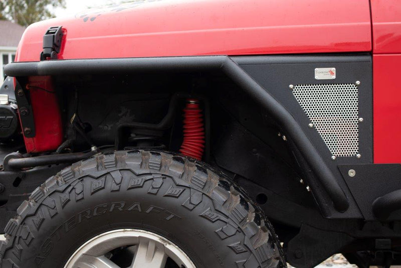 Load image into Gallery viewer, Fishbone Offroad 1997-2006 TJ Wrangler Front Tube Fenders with Hex-Mesh Panels
