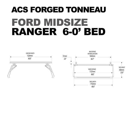 Leitner ACS Forged Tonneau Rails Only- Ford