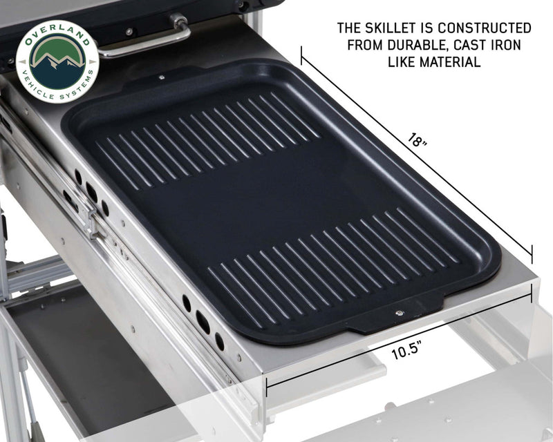 Load image into Gallery viewer, Overland Vehicle Systems Komodo Camp Kitchen - Dual Grill, Skillet, Folding Shelves, and Rocket Tower - Stainless Steel
