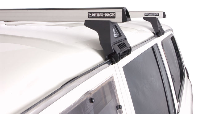 Rhino Rack Heavy Duty RL110 Silver 4 Bar Roof Rack - 80 Series Land Cruiser