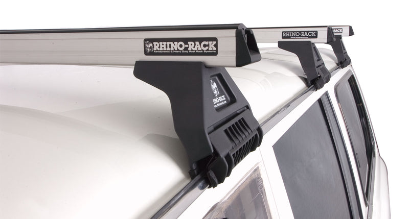 Load image into Gallery viewer, Rhino Rack Heavy Duty RL110 Silver 3 Bar Roof Rack - 80 Series Land Cruiser
