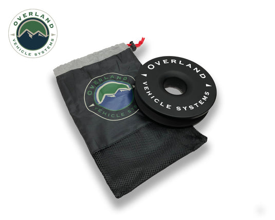 Overland Vehicle Systems Recovery Ring 6.25inch 45,000 lb. Black With Storage Bag Universal
