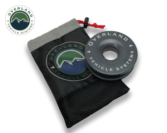 Overland Vehicle Systems Recovery Ring 4.00inch 41,000 lb. Gray With Storage Bag Universal