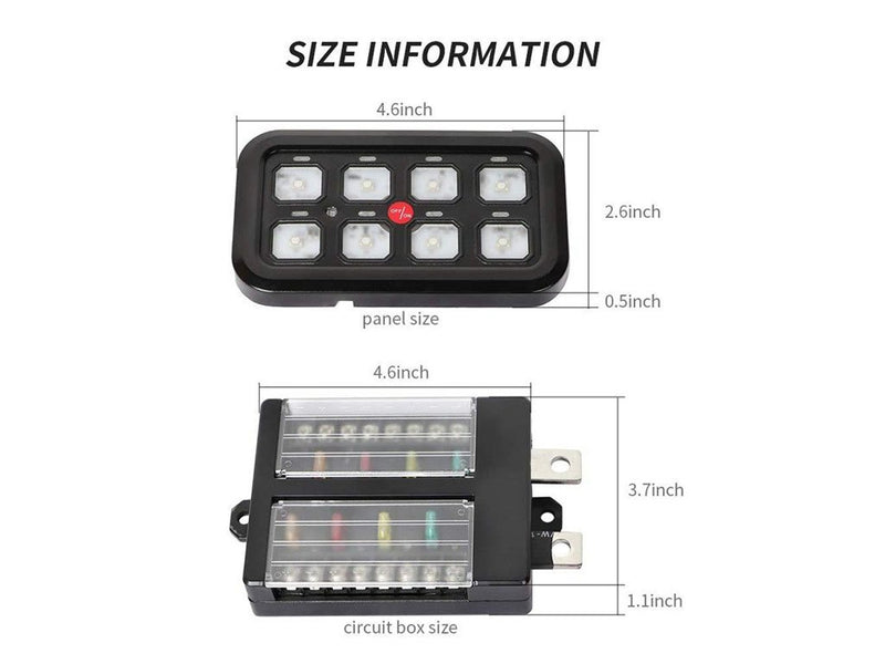 Load image into Gallery viewer, Cali Raised LED Vehicle Accessory 8 Switch Control System (Blue Backlighting)
