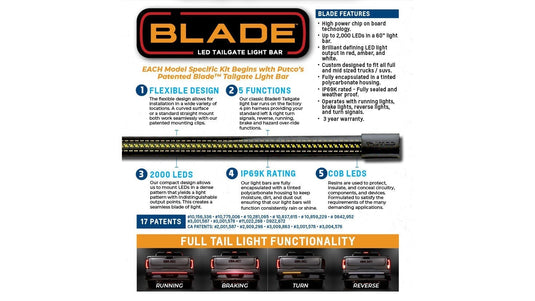 Putco 60" Red Blade Direct Fit Kit w/ Factory LED Taillamps- Ford